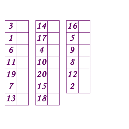 File Folder Match Numerals 1-20 (Purple)